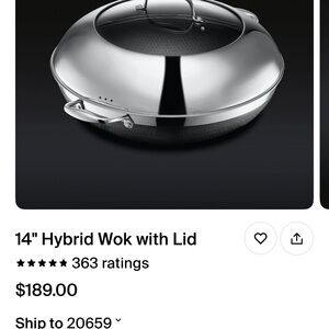 14" Silver Hybrid Wok with Lid
